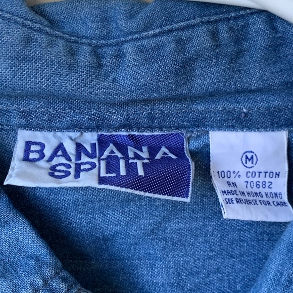 BANANA SPLIT Women’s Chambray Blue Long Sleeve Cotton Button Down Shirt - Picture 2 of 6